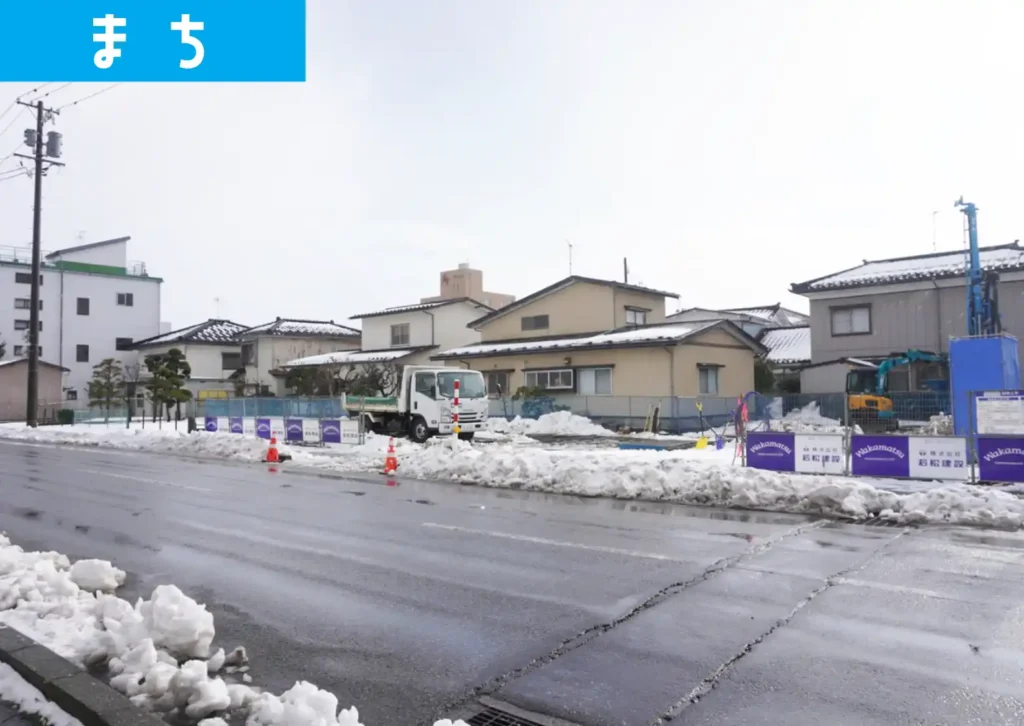 鶴岡市本町3丁目で工事している新店「aidiora」の現場