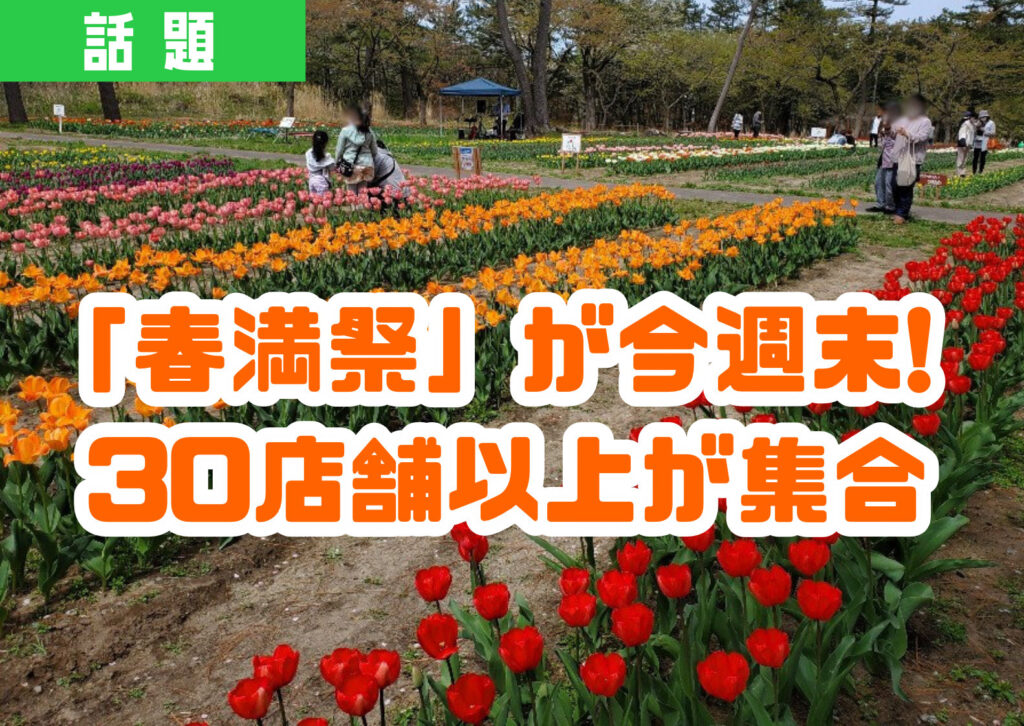 鶴岡･いこいの村庄内で満開に咲くチューリップ畑の様子