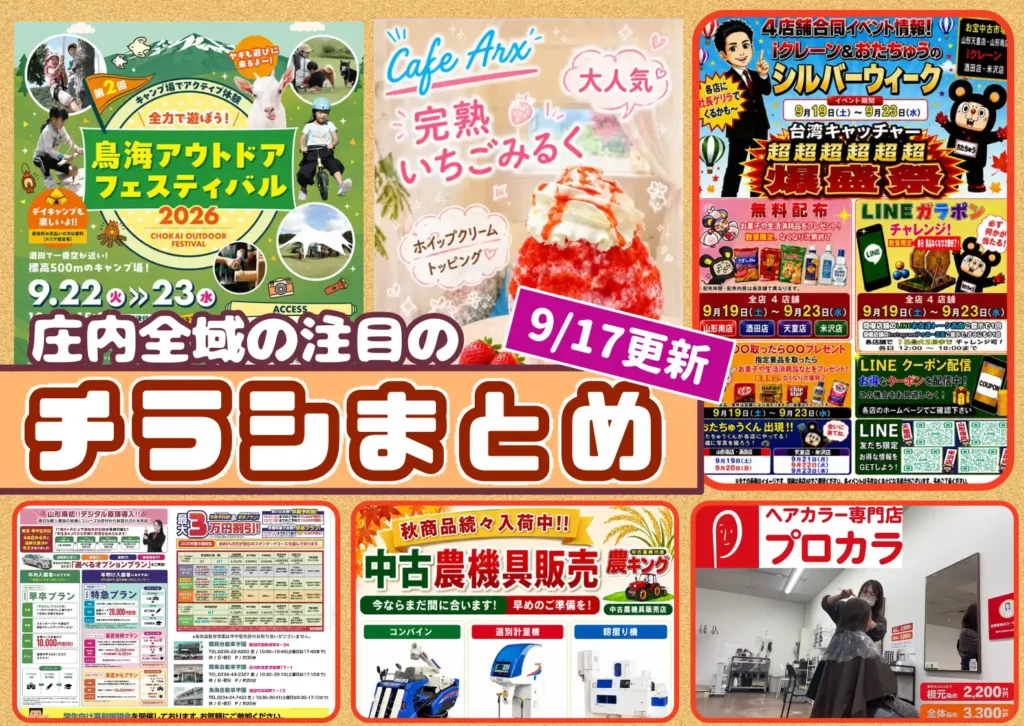庄内エリアの今週の注目チラシをまとめたショーナイツウ記事のサムネイル画像